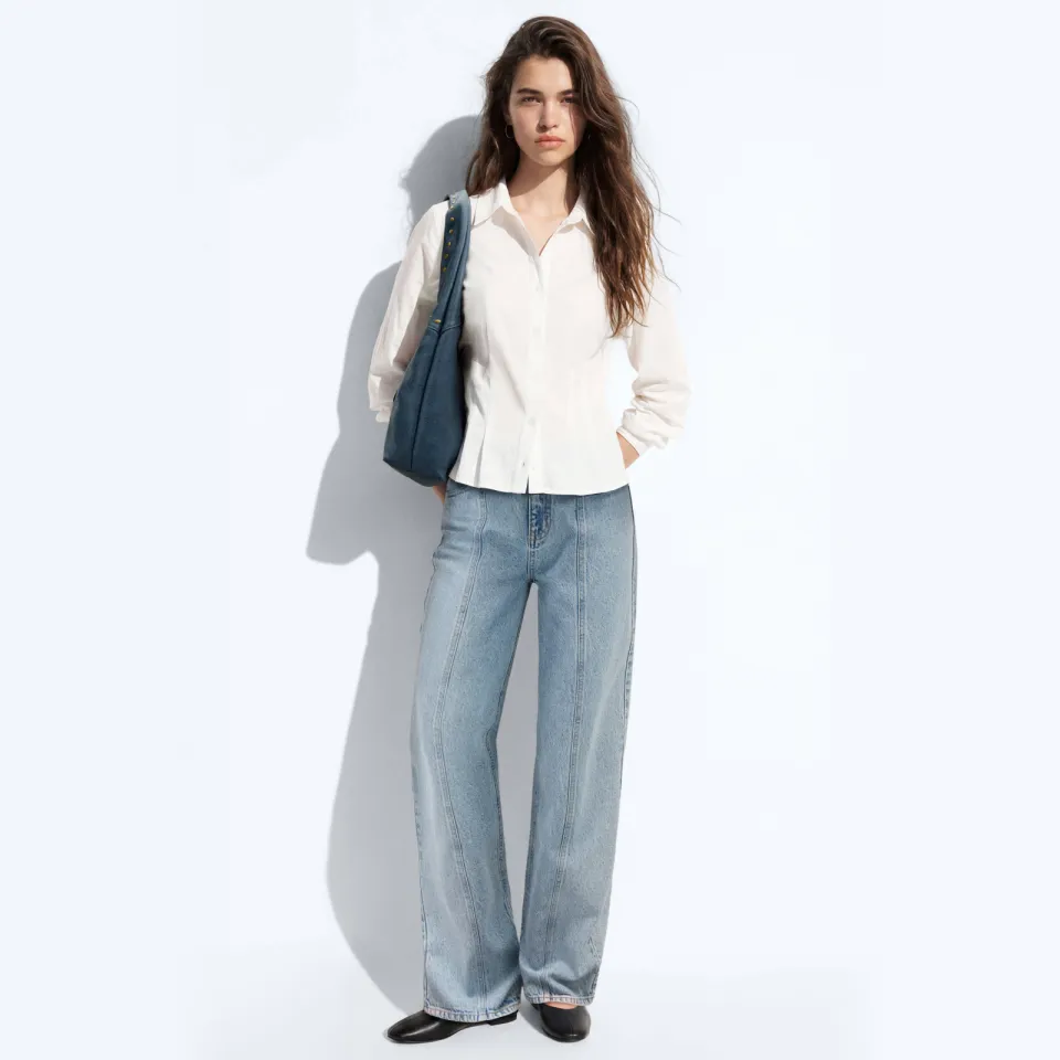 Mango getailleerde blouse wit