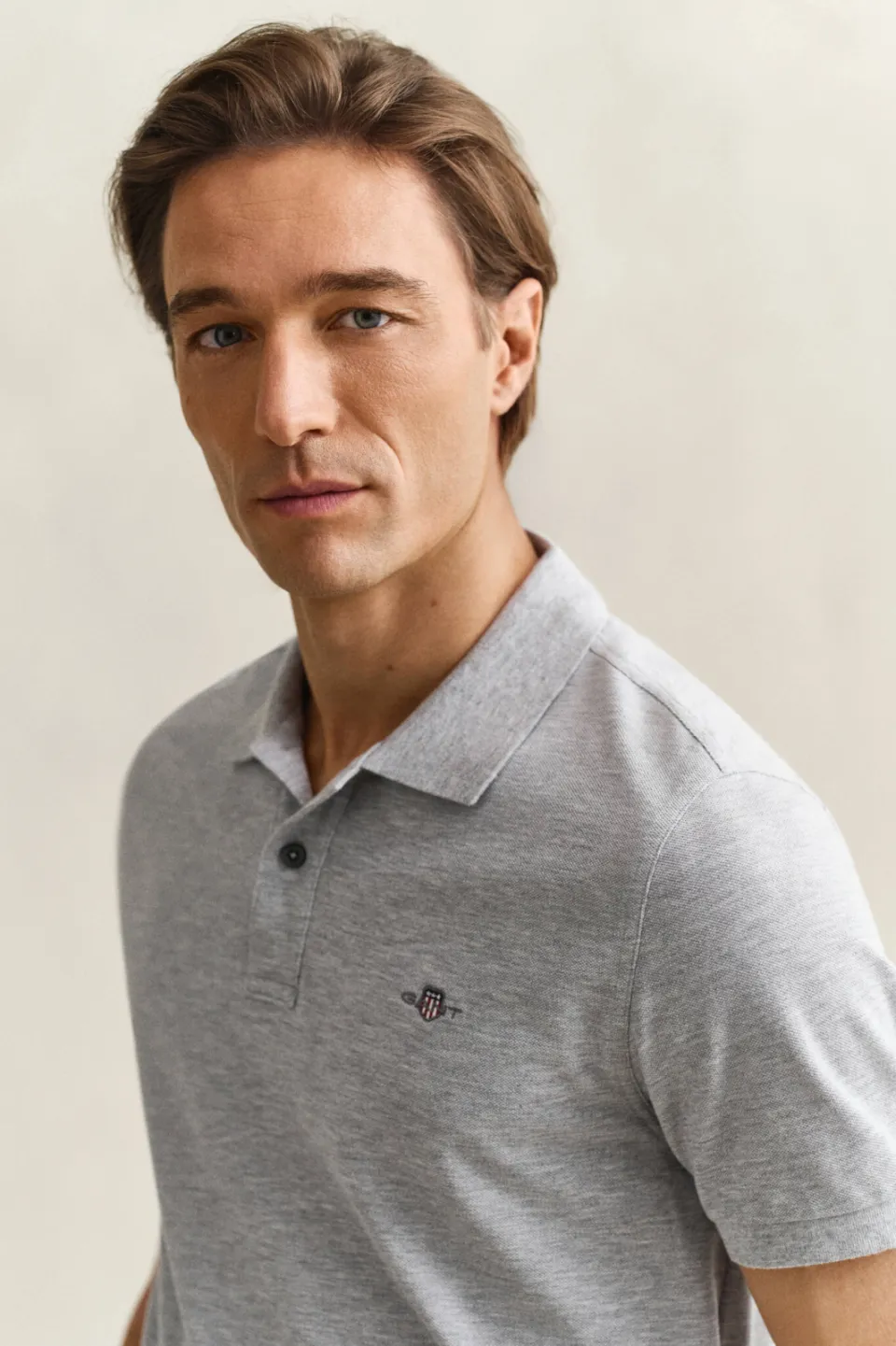 Gant Shield poloshirt korte mouw grijs, foto 3