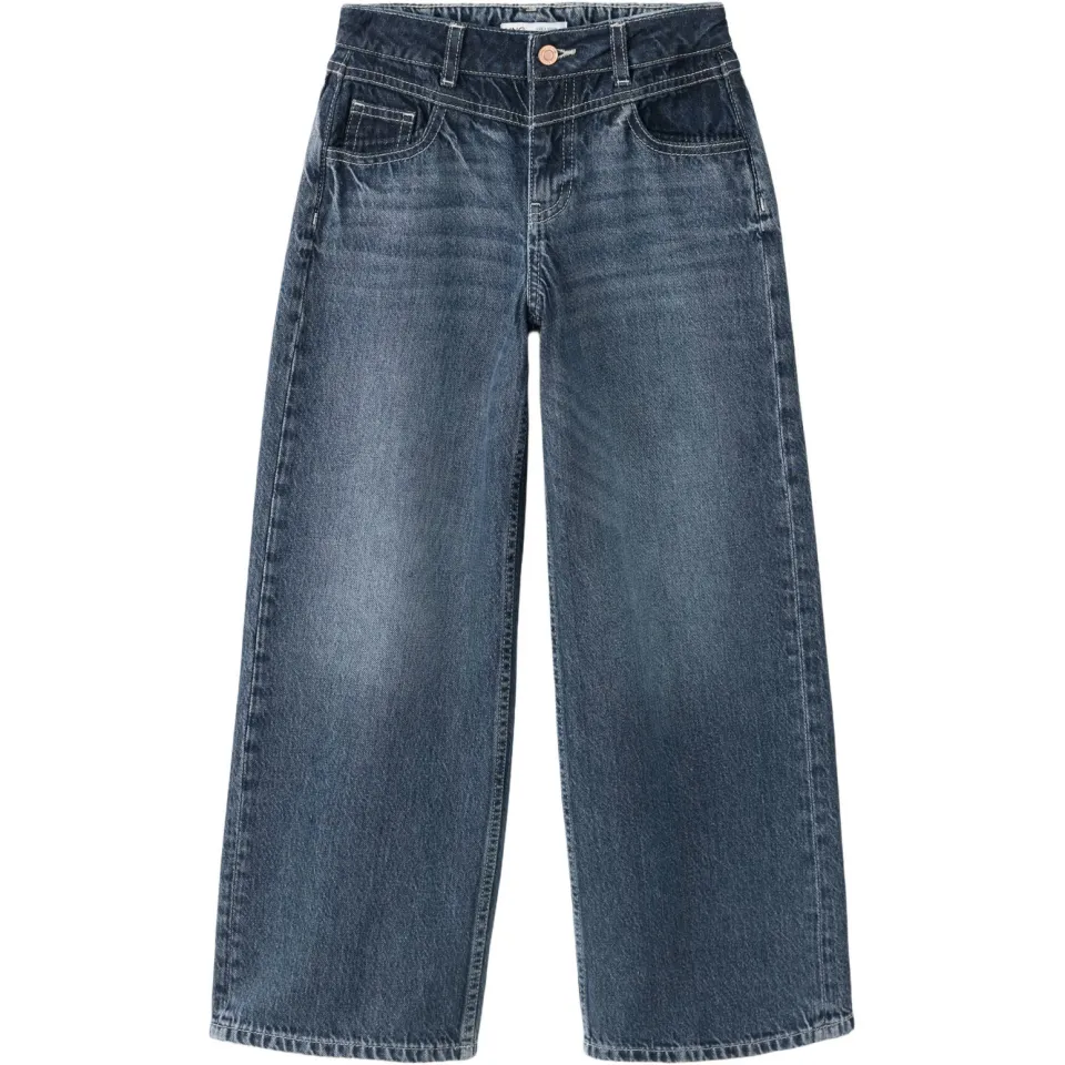 Mango Kids low waist wide leg jeans - donkerblauw, foto 2