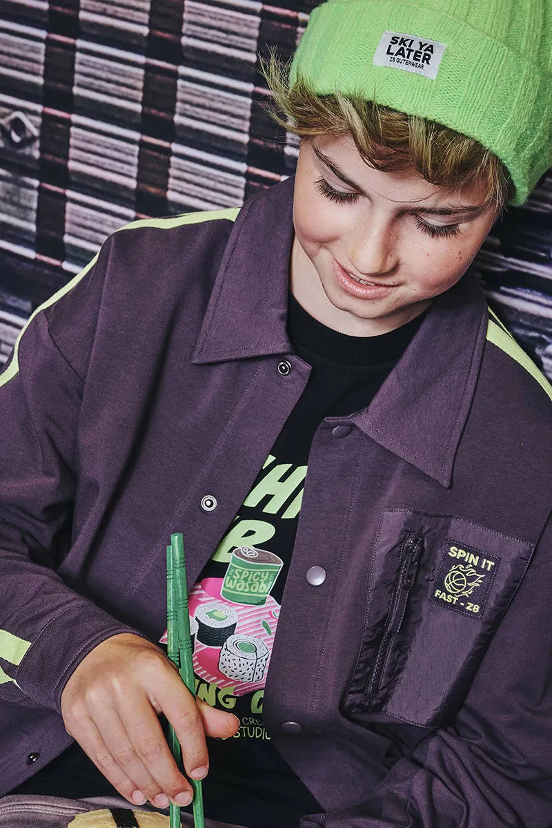 Z8 kids overshirt Orion paars/groen Overhemd Jongens Stretchkatoen Klassieke kraag, foto 4