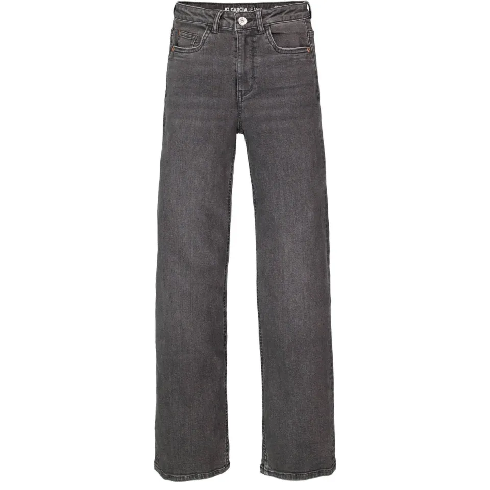 Garcia high waist straight leg jeans black denim, foto 3
