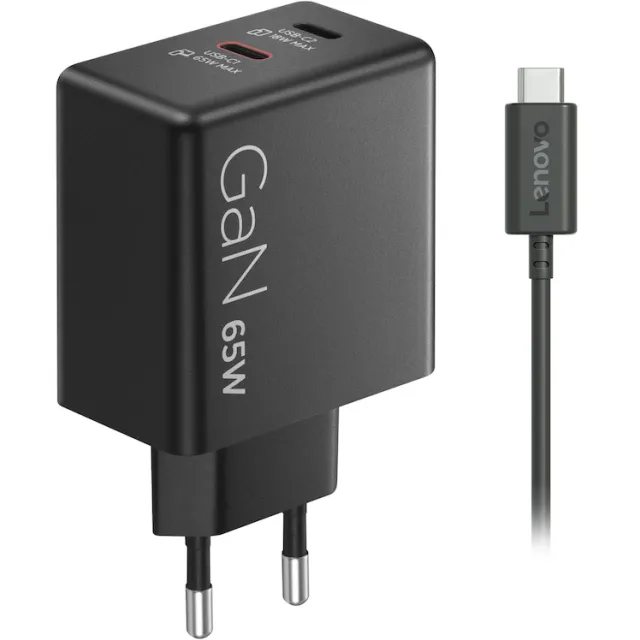 Lenovo Dual USB-C 65W GaN Power Adapter Oplader