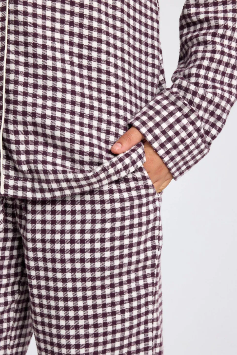 America Today geruite pyjamabroek - donkerrood/wit, foto 5