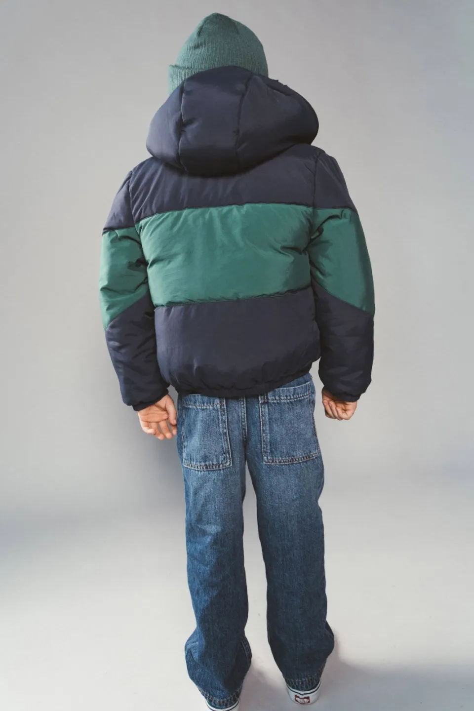 Moodstreet Jules gewatteerde winterjas donkerblauw donkerblauw/groen, foto 5