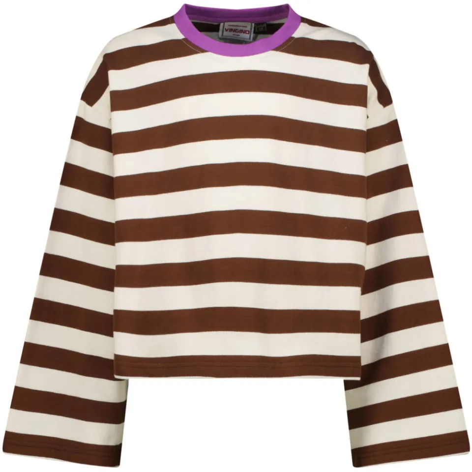Vingino Josien longsleeve donkerbruin donkerbruin/wit, foto 2