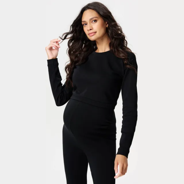 Noppies Leela crop zwangerschaps- en voedingstop zwart