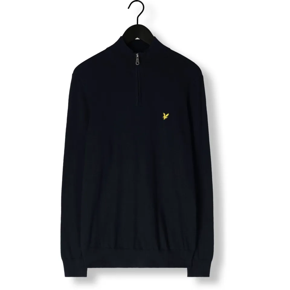 Lyle & Scott Heren Truien & Vesten Cotton Merino Quarter Zip Jumper - Donkerblauw, foto 3