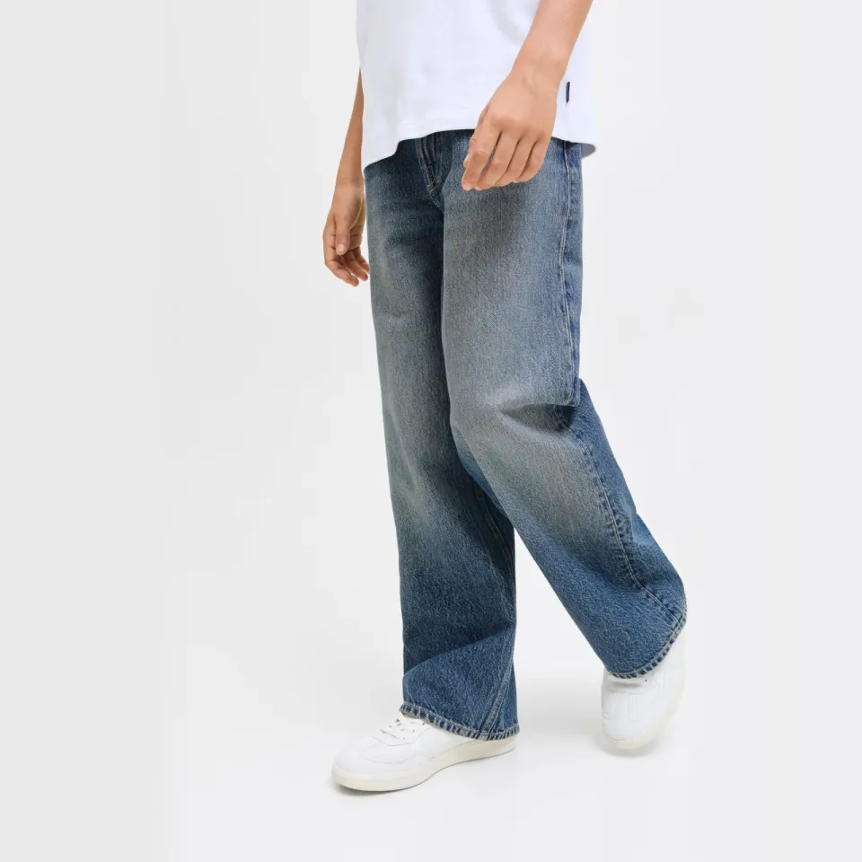 Jack & Jones JUNIOR high waist wide leg jeans medium blue denim, foto 4