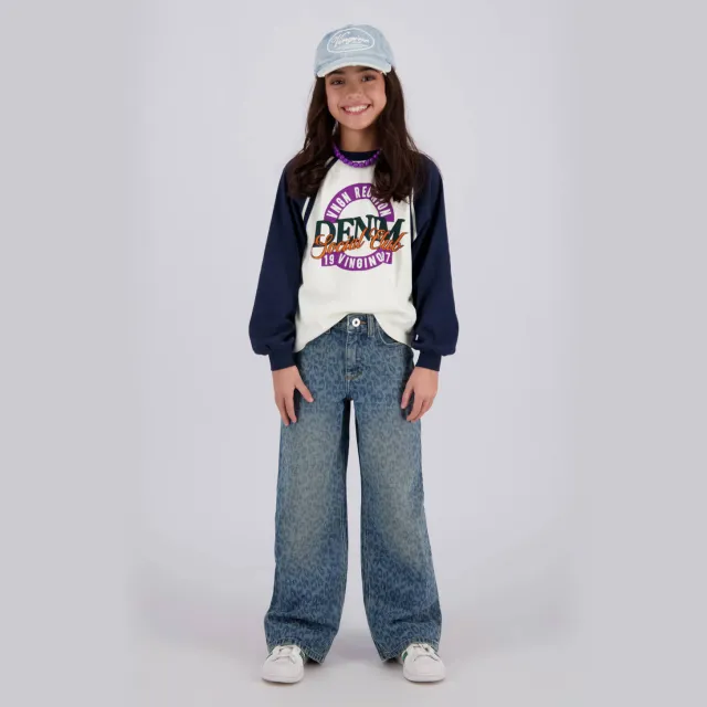 Vingino Jilouska longsleeve donkerblauw wit Donkerblauw/wit