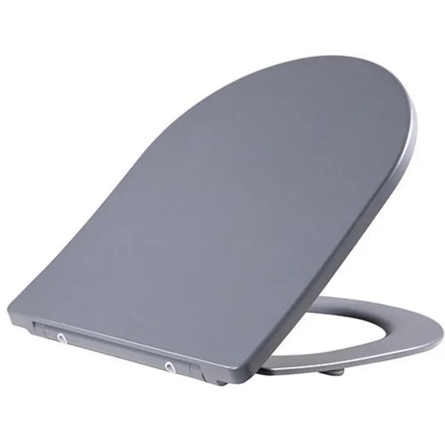 Wiesbaden Shade Slim One Touch toiletzitting met deksel mat grijs