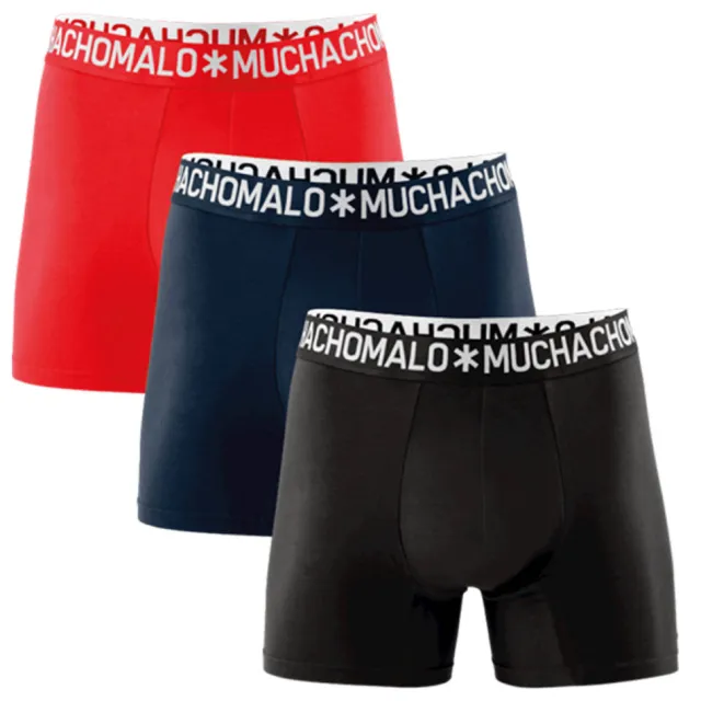 Muchachomalo Solid boxershorts zwart/blauw/rood, foto 2