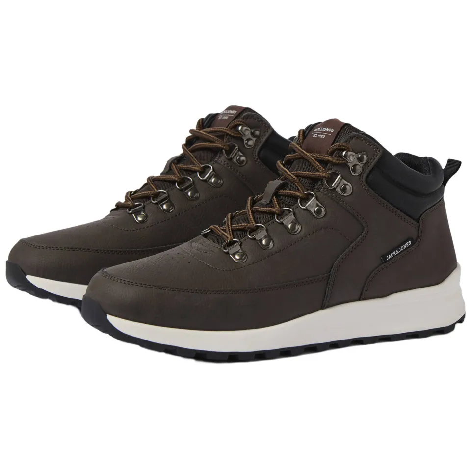 Jack & Jones imitatieleren veterboots met profielzool - bruin, foto 5