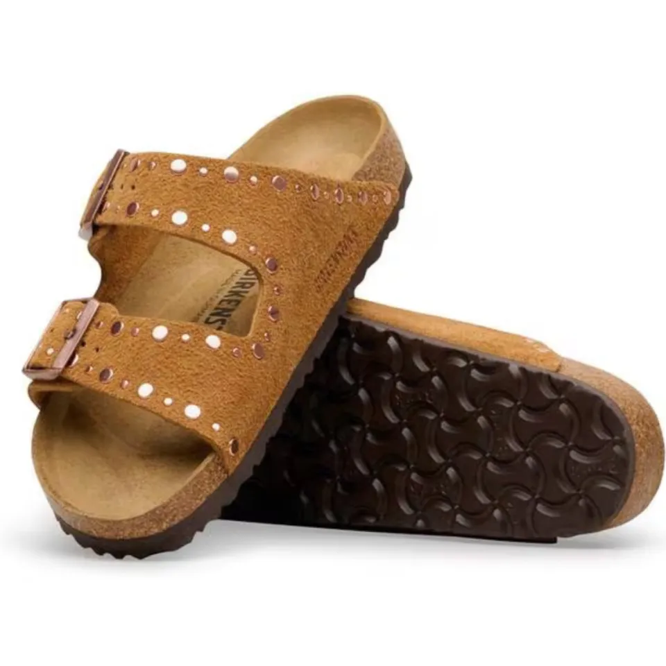 Birkenstock Arizona Rivet slippers bruin, foto 3