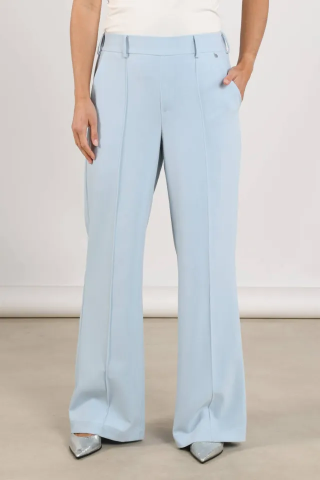 NUKUS wide leg high waist broek lichtblauw
