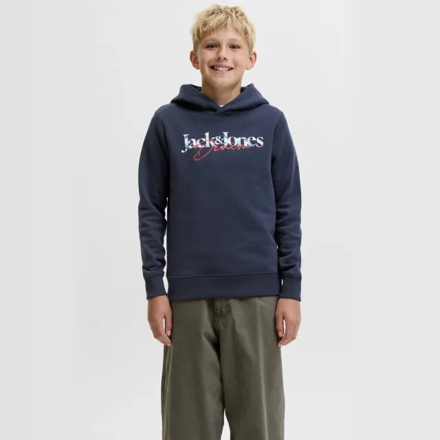 Jack & Jones JUNIOR hoodie met print - donkerblauw