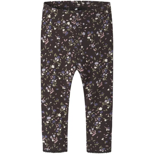 NAME IT BABY gebloemde legging donkerbruin