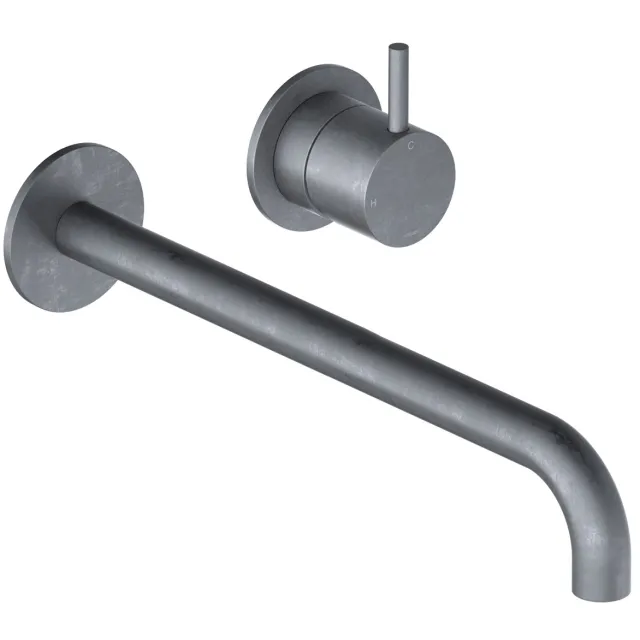 Hotbath Inbouw Wastafelkraan Hotbath Cobber 25 cm Gebogen Uitloop 1-Hendel Verouderd Ijzer