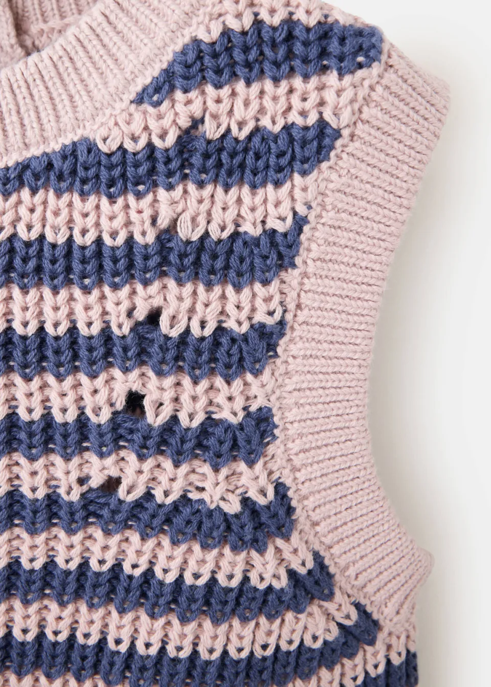 Mango Kids katoenen gestreepte spencer - roze/paars, foto 7
