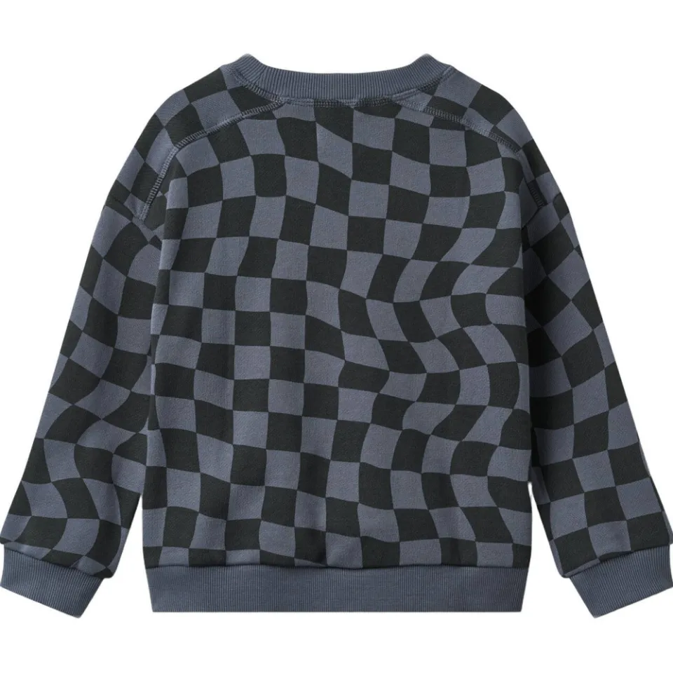 Wheat rechtvallende geruite sweater - antraciet/zwart, foto 3