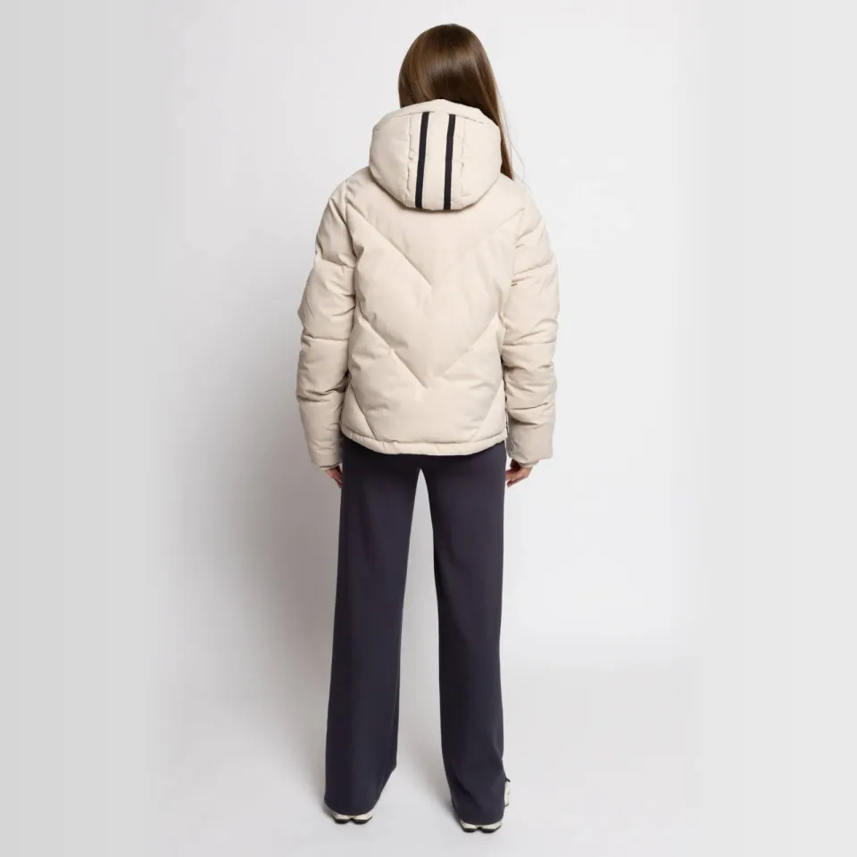 LOOXS 10sixteen gestreepte quilted winterjas ecru, foto 5