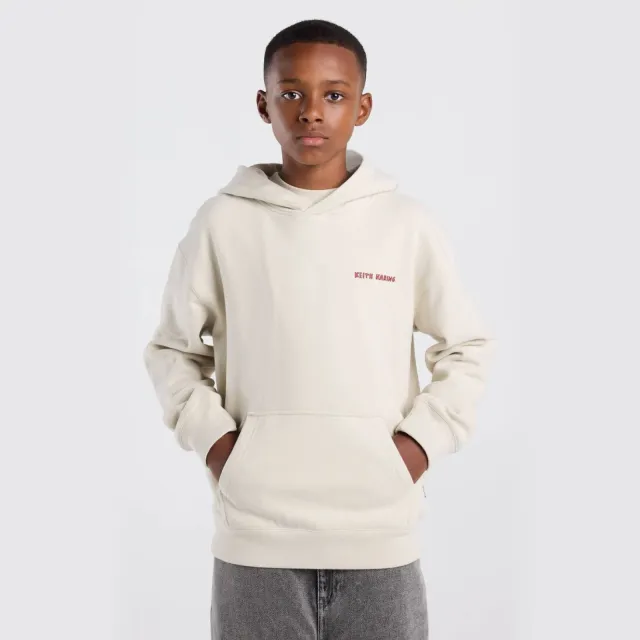 America Today hoodie met backprint - ecru/geel/rood