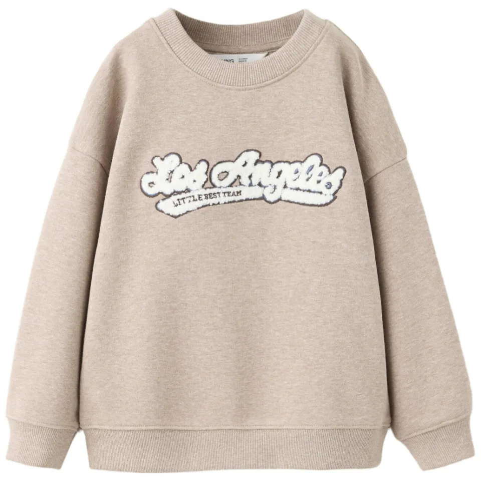 Mango Kids sweater met tekst - lichtbruin, foto 2