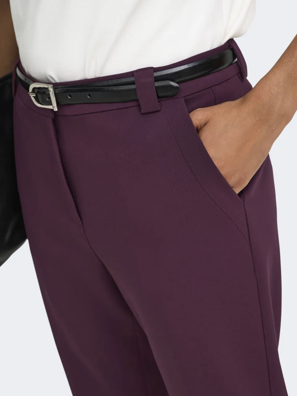 Only Onlastrid flared broek donkerrood, foto 4
