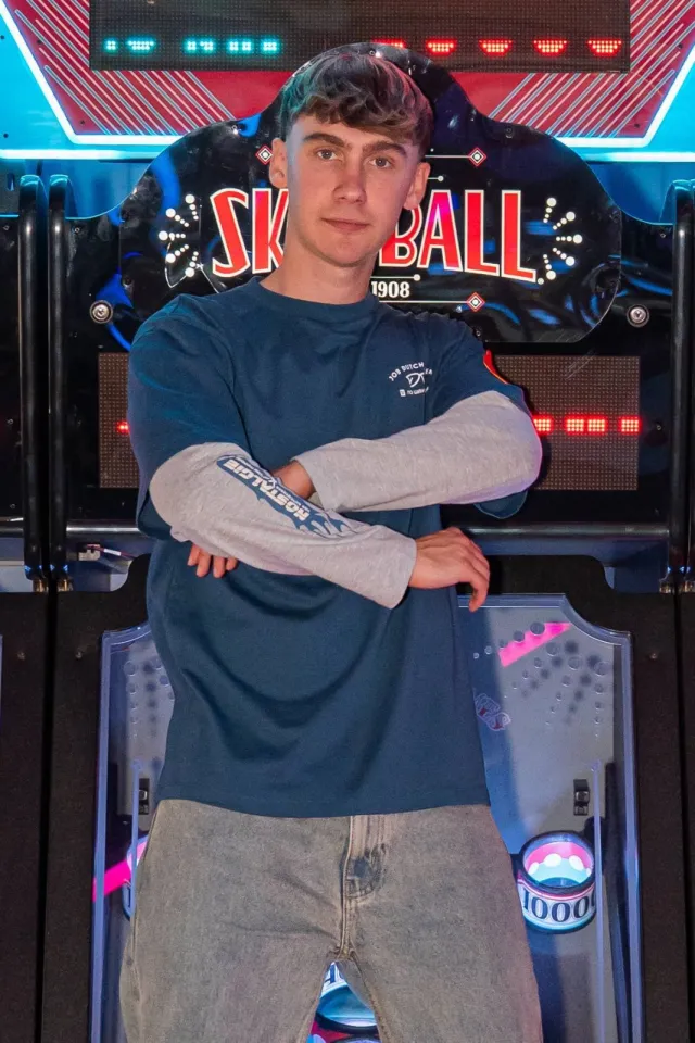 No Way Monday X Job Dutchtuber oversized longsleeve met tekst - blauw/grijs, foto 2