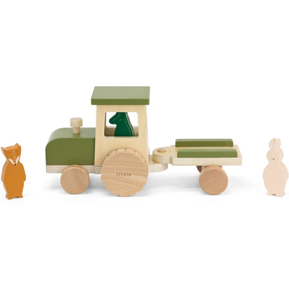 Trixie tractor met aanhangwagen groen, foto 2