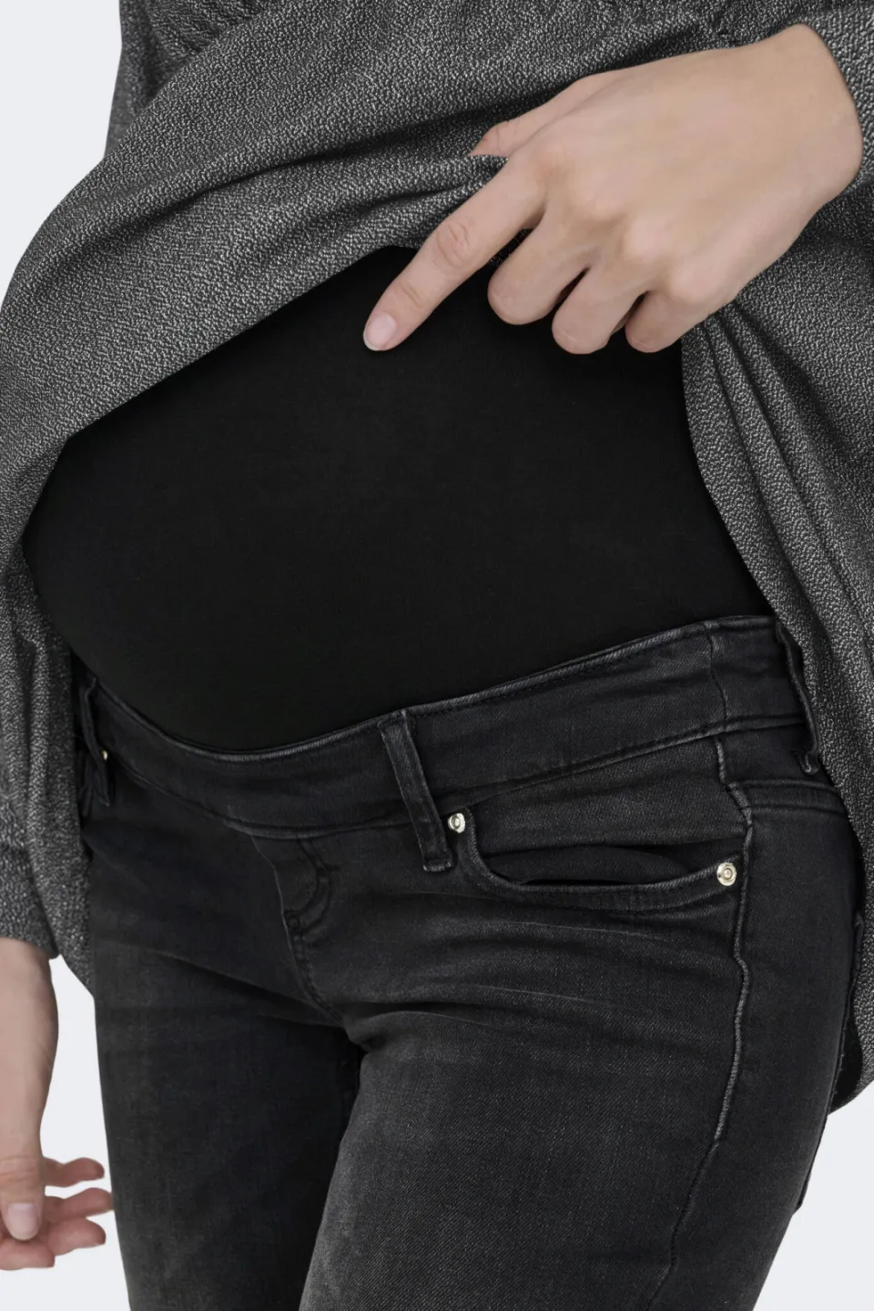 Only MATERNITY high waist zwangerschaps flared jeans black denim, foto 6