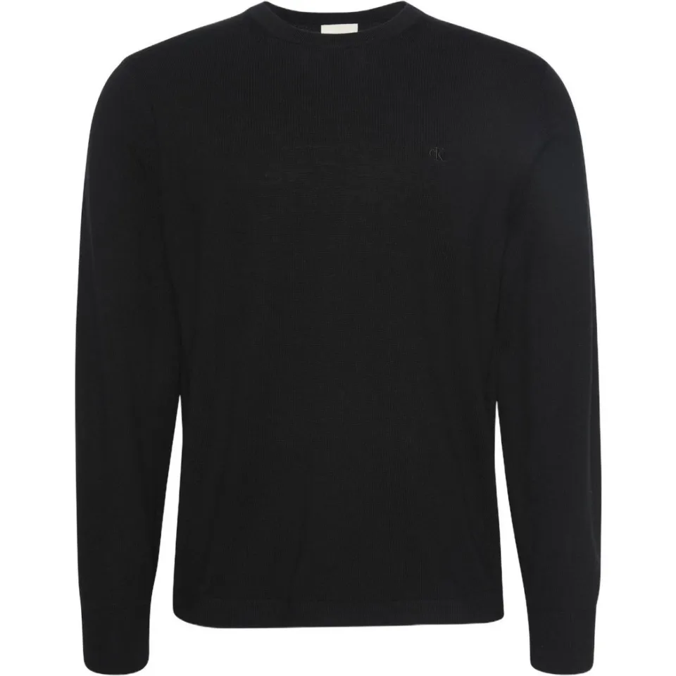 Calvin Klein wollen regular fit gebreide trui - zwart, foto 2