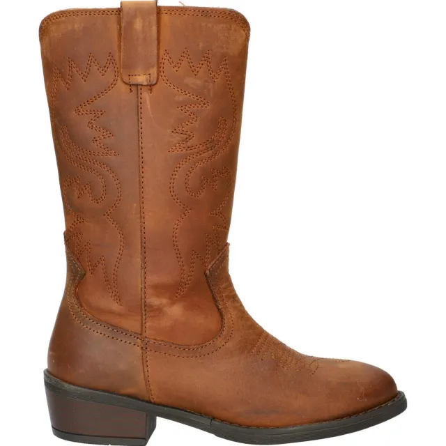 Nelson Kids leren cowboylaarzen cognac Bruin