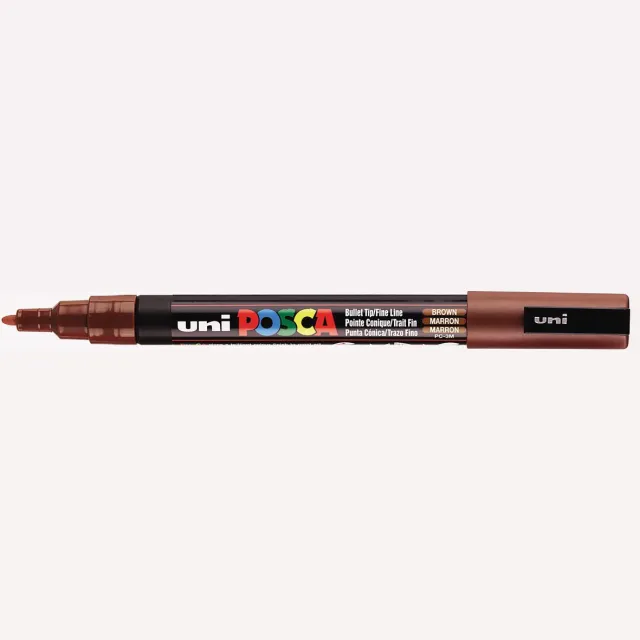 Posca marker met conische punt schrijfdikte fijn bruin