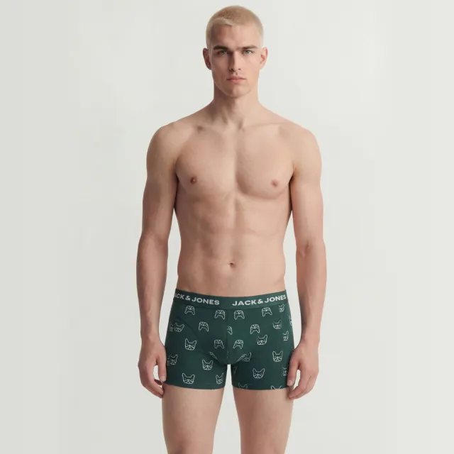 Jack & Jones boxershorts met print (set van 3) Groen/zwart/donkerblauw
