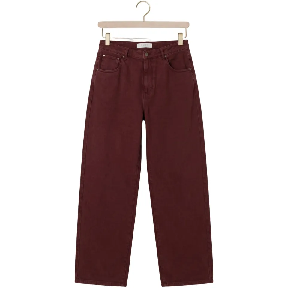 NUKUS Petra loose fit jeans - donkerrood, foto 3