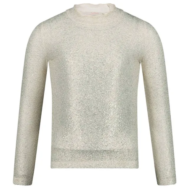 Jubel longsleeve met pailletten offwhite