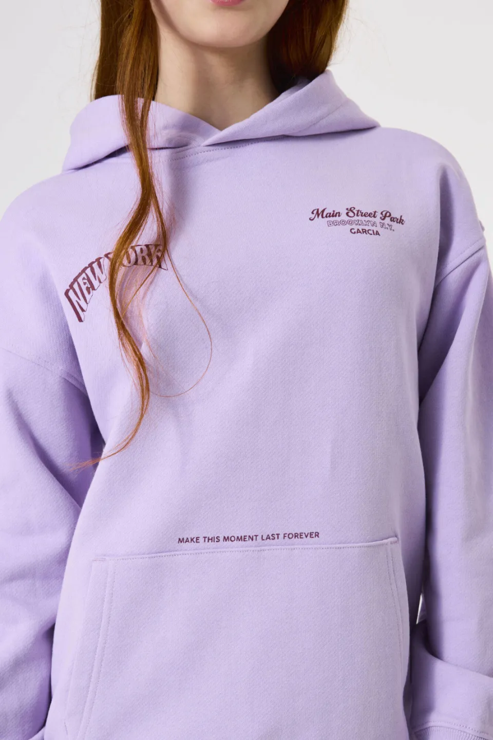 Garcia hoodie met backprint lila, foto 7