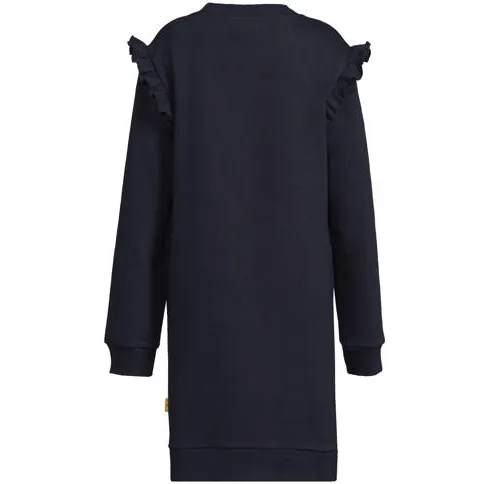 Orange Stars Jeanne fleece sweatjurk donkerblauw, foto 2