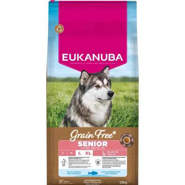 Eukanuba Grain Free Large Senior hondenvoer oceaanvis