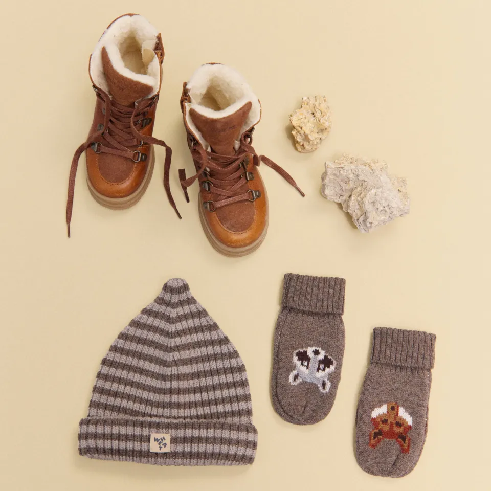 Wheat leren enkelboots met profielzool - cognac, foto 5