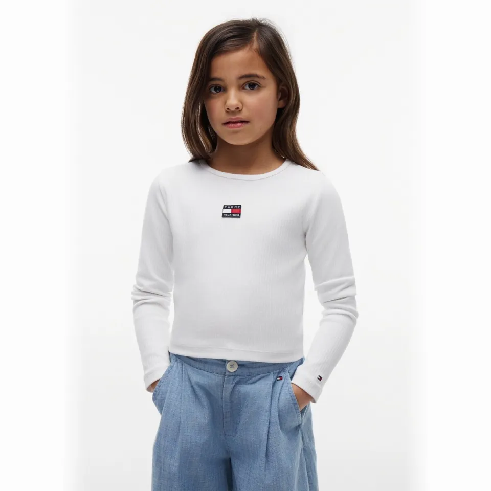 Tommy Hilfiger ribgebreide longsleeve wit, foto 3
