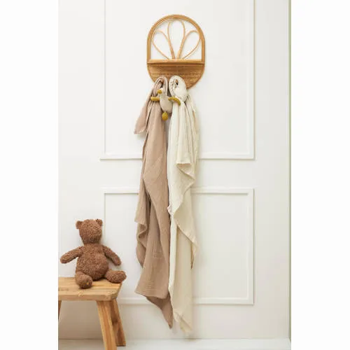 Meyco pre-washed hydrofiel swaddle inbakerdoek soft sand/taupe, foto 3