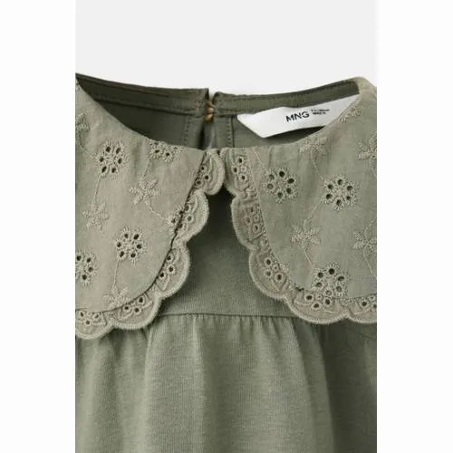Mango Kids blousetop met borduursels middengroen, foto 6