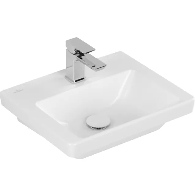 Villeroy & Boch Fontein Villeroy & Boch Subway Met CeramicPlus Zonder Overloop 3.0 45x37x14.5 cm Stone White Wit