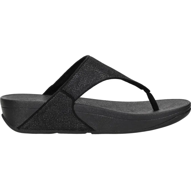 FitFlop Lulu Shimmerglitz Toe-post zwart, foto 4