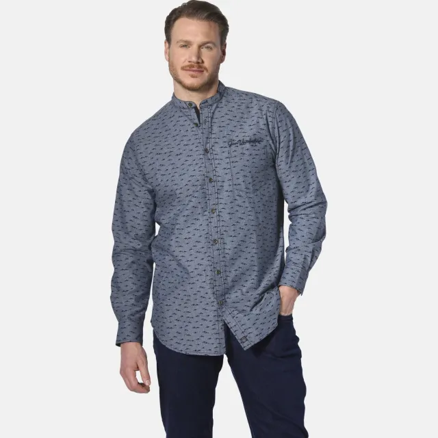 Jan Vanderstorm casual overhemd blauw