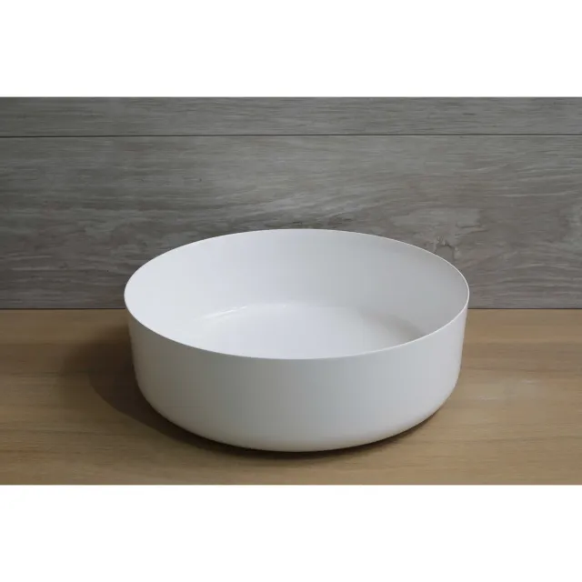 Luca Waskom Opbouw Rond Luca Sanitair 42x42x13,5 cm Mineraalsteen Glans Wit