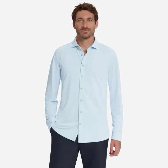 No Excess regular casual overhemd lichtblauw Ice