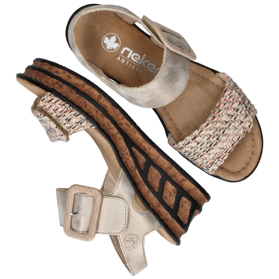 Rieker 68172-60 sleehak sandalen beige, foto 6