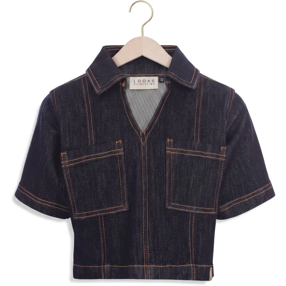 LOOXS 10sixteen denim blousetop donkerblauw, foto 2